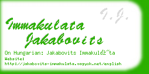 immakulata jakabovits business card